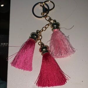 Pink Tassel purse/bag charm Keychain